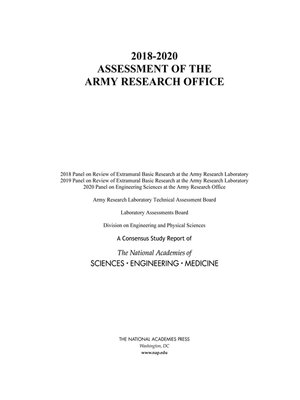 cover image of 2018-2020 Assessment of the Army Research Office
